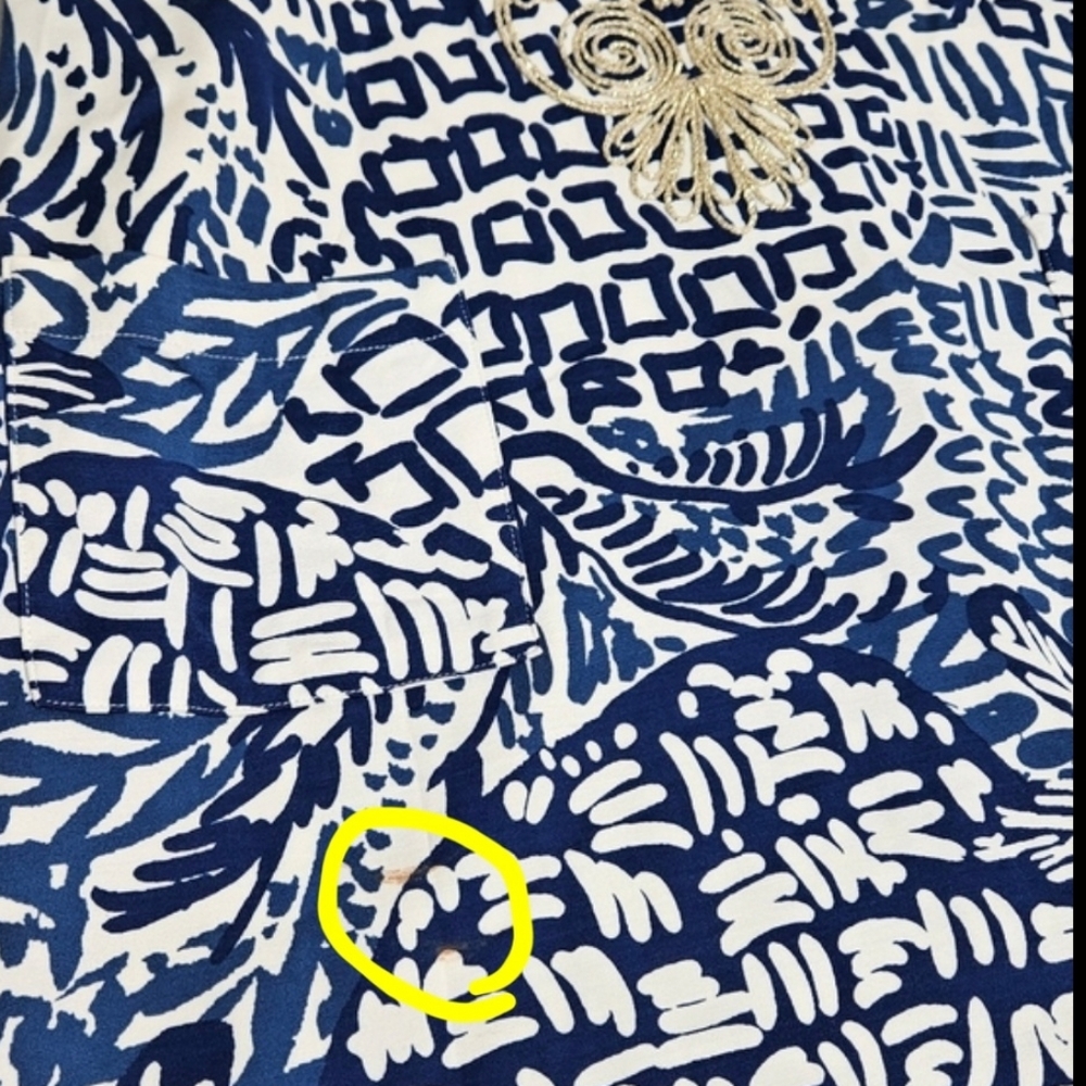 Lilly Pulitzer Carlotta Midi Shift Dress Rayon Stretch Boho Cottagecore Blue M - Picture 16 of 16